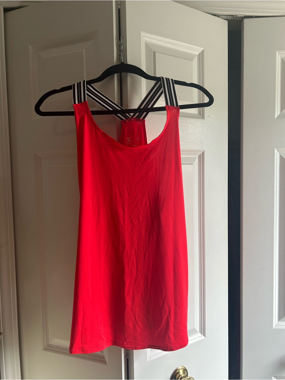 Xersion Everair Women’s Red Tank Top with Black and White Straps